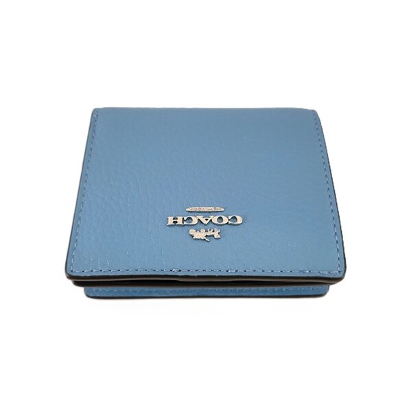 Coach CBO77 Snap Wallet Shiny Pebbled Leather Small Clutch Pool - Picture 4 of 6